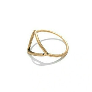 Geometric Gold Triangle Ring